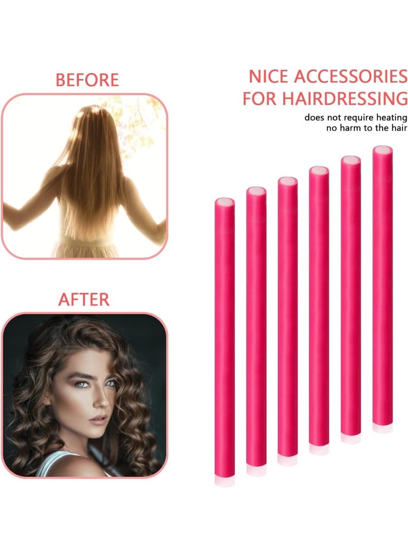 Heatless Hair Curling Flexible Rods, Magic Foam Rollers, Non Heat Flexi Twist Curling Rods For Long, Short, Medium Hair, Hair Curler Rolls (PINK) ( Pack of 20) - Image 3